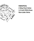 1.5 Inch Cpvc Pool Check Valve Spring Loaded At 5 Psi Locks Down Reverse Flow, 2 Way Valve with dimensions, protects pool setup.