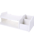 Heavy Duty Wall Mount Router Holder And Cable Management Rack With No Drill Quick Install And Thick Plate Storage Shelf For Your Home Office Setup Plus Sweet Ventilation And Solid Grip in white
