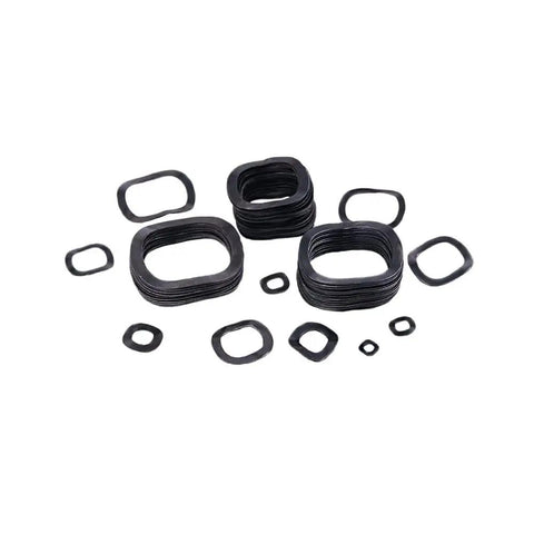 320 Pcs M3 M31 Carbon Steel Compression Type Wavy Crinkle Spring Washers Assortment Kit Black With Box Three Wave Set Includes 13 Models For DIY Projects Pro Grade Heavy Duty Fastening Elasticity, black carbon steel wave washers in assorted sizes