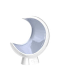 Rechargeable Dimmable Moon Lamp With Bluetooth App Control And RGB Color Changing Light For Kids in crescent shape on white base