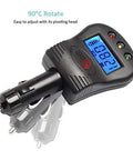12V Car Battery And Charging System Tester With LCD Voltmeter with pivoting head for easy adjustment and real-time voltage readout.