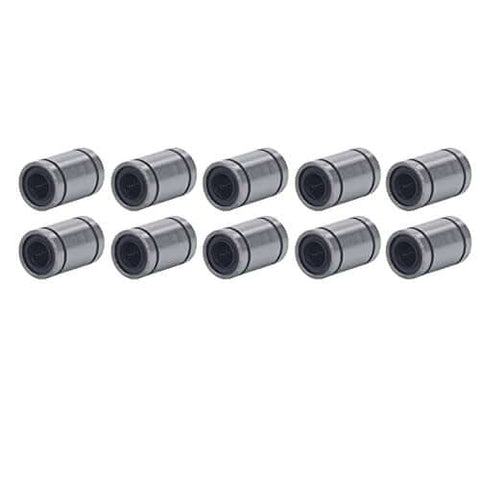 Ten Piece Set Of Alloy Steel Linear Motion Bearings And Bushings For Low Friction High Precision Smooth Operation In CNC Machines