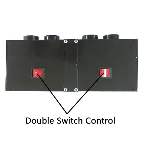 Professional Grade Heavy Duty 12V Car Heater 500W Dash warmer double switch control panel for easy operation.