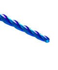 Close-up of CNC Router Bit Ball Nose End Mill with Nano Blue Coating, showing spiral design for precise 3D carving