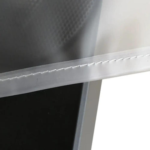 Close-up of waterproof 88 keys piano keyboard cover transparent nylon dust shield for digital pianos, showing weighted edge stitching.