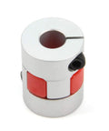 Two Pack Aluminum Plum Shaped Flexible Shaft Coupler 6.35 mm To 8 mm Bore 20 mm Diameter 25 mm Length Heavy Duty Torque