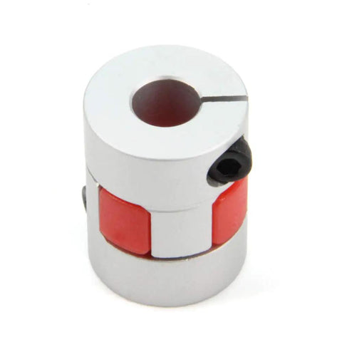 Two Pack Aluminum Plum Shaped Flexible Shaft Coupler 6.35 mm To 8 mm Bore 20 mm Diameter 25 mm Length Heavy Duty Torque