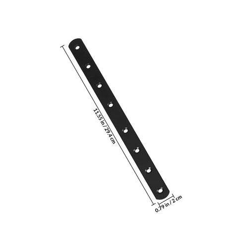 Heavy Duty Black Stainless Steel Flat Straight Brackets For Furniture Repair And Shelf Support with multiple countersunk holes