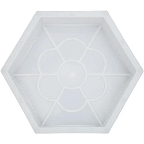 Top view of Dope Hexagon Concrete Mold For Pavement And Walkways Reusable Brick Mold For DIY Patio Lawn And Garden Path Creation