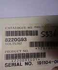 Label showing part number 8220G93 for Pilot Operated Hot Water Valve Engineered For Precise Temperature Control And Heavy Duty Commercial Installations Featuring Rock Solid Brass Build And Smooth Flow Regulation For Built Tough Ready Performance.