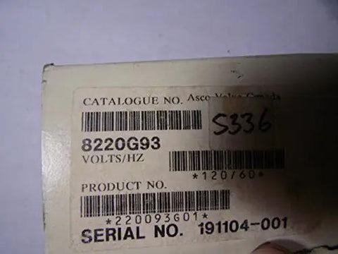Label showing part number 8220G93 for Pilot Operated Hot Water Valve Engineered For Precise Temperature Control And Heavy Duty Commercial Installations Featuring Rock Solid Brass Build And Smooth Flow Regulation For Built Tough Ready Performance.
