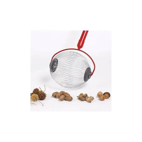 No Bend No Sweat Nut Roller Yard MVP That Easily Gathers Pecans Acorns Sweet Gum Balls And Hickory Nuts With A Medium One Gallon Collection Cage.