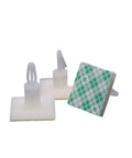 Fifty Pack Plastic PCB Pillar Stick-On Standoff Spacers, 3mm Hole, Screw Circuit Support, Locking Snap-In Posts, Fixed Clips, Adhesive Washers, DIY Electronics Hardware Kit white plastic PCB standoff spacers with adhesive backing