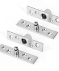 2 Pack 360 Degree Stainless Steel Pivot Hinges for Doors and Cabinets Upper and Lower Swivel Ball Bearing Hardware Kit Rust Resistant Silver Finish