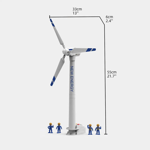 Knockout Educational Wind Turbine Model Kit Features No Fuss Snap Together Diy Build With Mini Worker Figures 21.7 Inch Tower side view