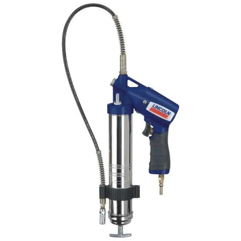 ProGrade Pneumatic Grease Gun 1/4 Inch Inlet 6000 Psi High Pressure Pistol Grip Lubrication Tool with flex hose nozzle.