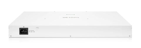 Instant On 1930 24 Port Gigabit Ethernet Switch rear view showing power port and design.