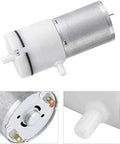 Compact 12V DC Air Pump Booster With Silent High Flow Mini Design showing aluminum and plastic construction, close-up views.