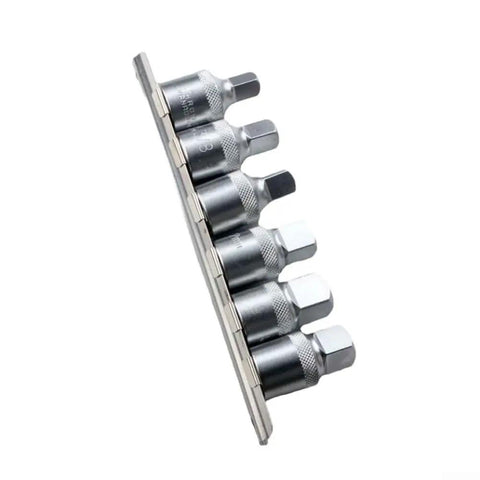 Dang Solid 6 Piece Oil Drain Socket Set With Half Inch Drive And Steel Wrench Kit Boasting 8 To 14 Millimeter Sizes arranged on a display.