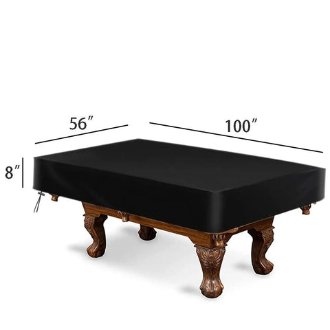Heavy Duty 8ft Pool Table Cover Waterproof Fade Resistant Windproof Scratch Resistant Black Billiard Table Cover Shield on pool table