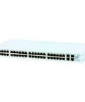 48 Port Ethernet Switch Packing 10 100 Base Tx Rj 45 Lan Connections in sleek white design for office networking.
