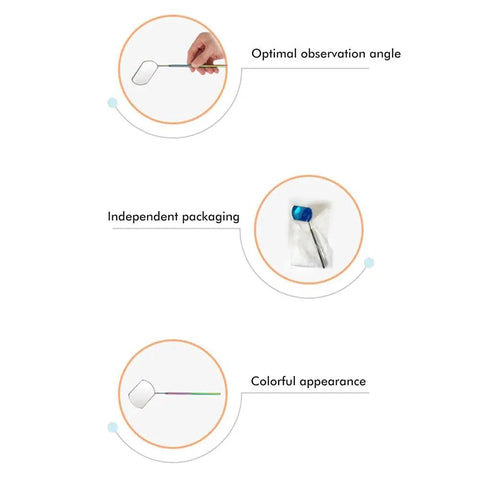 Portable Eyelash Extension Inspection Mirror With Non Slip Grip Stainless Steel Body For Fast Grab And Go Beauty Checks On Eyelashes Eyes Eyebrows Nose Mouth And Teeth In Black, showing independent packaging and optimal observation angle.