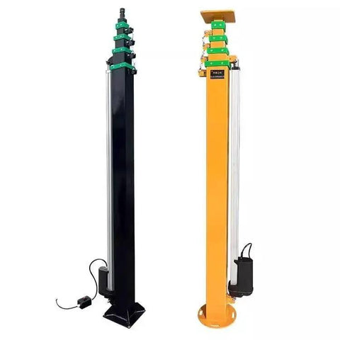 Heavy Duty Manual Telescopic Lifting Mast For Outdoor Security Cameras And Lighting Rig Extends Up To Nine Meters Tall in two colors.