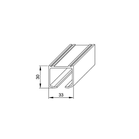 Diagram of a track for Two Panel White Bifold Door Hardware Kit With 59 Inch Ceiling Track Cut To Fit Design Supports Up To 90 Lbs Per Panel.
