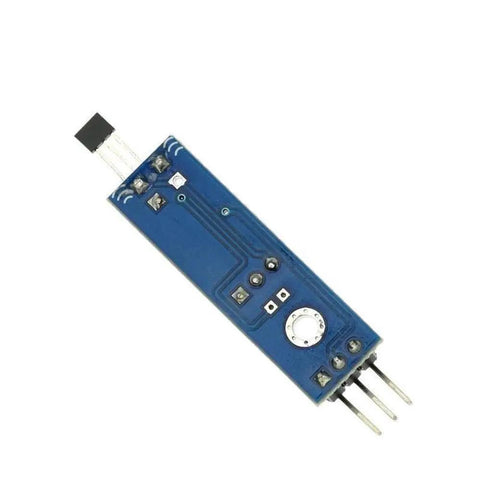 Straight Up Solid Hall Sensor Module For Speed Tracking And Revolution Counting With Magnetic Trigger Switch And Lm393 Comparator Board For Dc 5V Power And No Hassle Build Projects, top view showing circuitry and components.
