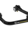 Tubular Upper Control Arm Delta Joint Pro Kit For 2021 2022 Ford Bronco Boosts Handling With Built In Caster Keeps Max Articulation 100 Percent Serviceable Delta Joint Pro Dual Stage Pivot Bushings CNC Machined Housing black tubular arm