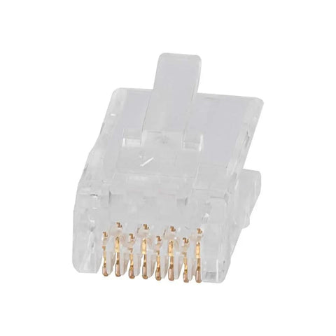 Clear Modular Data Plug for CAT6A and Thicker CAT6 Cables, No Fuss Fast Pass Thru Install, indoor outdoor Ethernet connector kit