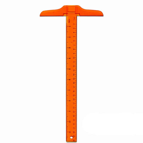 Two Pack Orange Plastic T Square Rulers With Double Side Precision Scale, 13 Inch/30 cm Drafting Tool for classroom and DIY projects