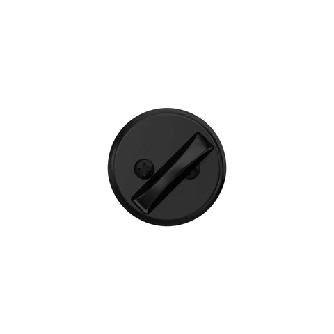 Top view of Beefy Matte Black Deadbolt With Thumbturn No Exterior Cylinder 1 Inch Dope Security For Interior Doors