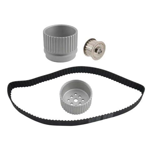 High Performance Water Pump Pulley Kit With Long Gilmer Belt Drive Made From Lightweight Billet Aluminum For Small Block Chevy 287 Sbc Engines For Hot Rods And Street Rides. billet aluminum pulleys and Gilmer belt kit