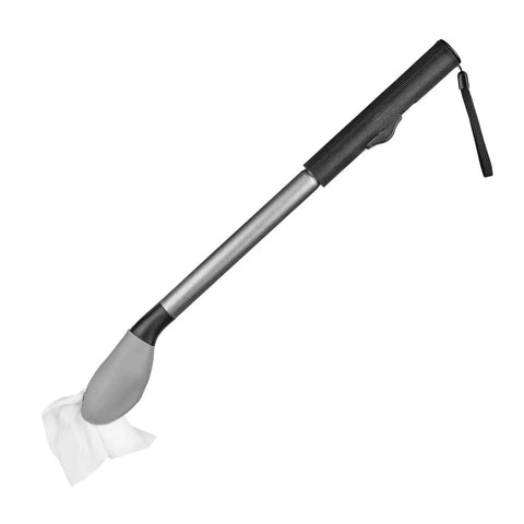 Long Reach Toilet Aid With Ergonomic Handle For Self Wipe Assistance No Hassle Tissue Holder Tool Bathroom Aid For Limited Mobility Seniors And Elderly Easy Self Care And Independent Living, 17-inch ergonomic handle with tissue.