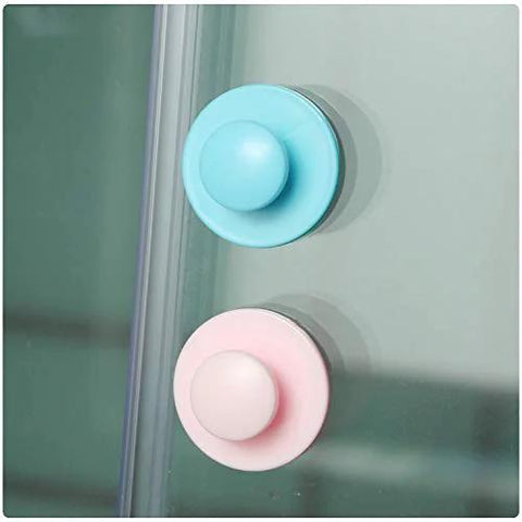 Self-Stick Drawer Knobs And Pull Handles Set 10 Pcs White Plastic ABS No Glue Required Peel And Stick installation on glass