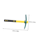 Yellow Plastic-Clad Pickaxe With Lightweight Fiberglass Handle For Gardening, Yard Work, And Planting
