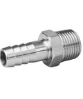 Beefy Stainless Steel 1/4 Inch Hose Barb to 1/8 Inch NPT Male Thread Hex Adapter Fitting for Air Water Fuel Lines 304 Stainless Heavy Duty Connector