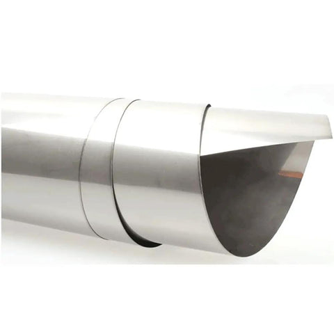 Heavy Duty Workhorse Pure Titanium Foil Sheet 0.5mm Thick By 600mm Long By 200mm Wide Silver Gray Metal Belt, close-up view.