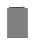 Rock Solid Mobile Double Sided Louvered Rack With Blue Storage Bins Complete Kit blue storage bin top view, plastic material, organized storage solution