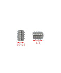 Stainless Steel Allen Head Set Screws, 25-Piece, 10-24 x 1/4 Inch Internal Hex Cup-Point Socket Screws With Wrenches
