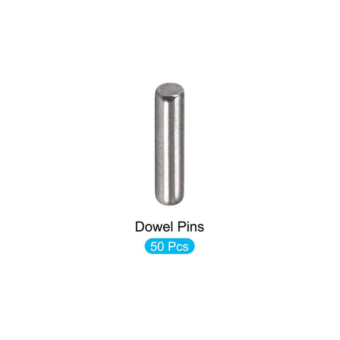 50 Pack 304 Stainless Steel Dowel Pins 3Mm X 10Mm displayed on a white background for DIY furniture assembly.