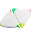 Top Tier Pack of Six Dope Triangular Highlighters Smooth Writing Plastic Markers Zero Leak Ink Big Vibe Design, two shown