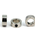 12mm Shaft Collar Lock Ring Set for Lead Screws, Nickel Plated Carbon Steel, side and top views, includes M5 screws, 12 Pack