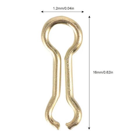 Pro Level Steel Alloy Fishing Wire Eyes Sinker Loops With Heavy Duty Screw Leads For Freshwater And Saltwater Anglers That Hold Fast for Serious Weekend Hustle, gold metal loop eye, 1.2mm x 16mm