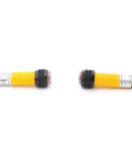 2 Pack 5M Infrared Through Beam Photoelectric Sensor Switch DC 12V-24V NPN NO 3/2 Wire with yellow cylindrical body