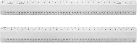 Metal Architect Ruler 12 Inch Pro Grade With Four Bevel Scales For Drawing Drafting And Engineering Left To Right Calibrations One Thirty Second One Sixteenth One Eighth And One Quarter For Precise Measurements, metal architect ruler 12 inch with four scales