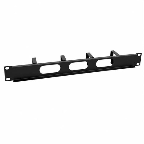 1U 19 Inch Server Rack Cable Management Panel Heavy Duty Steel Horizontal Patch Cord Organizer With Four Ring Pass Through Design black panel
