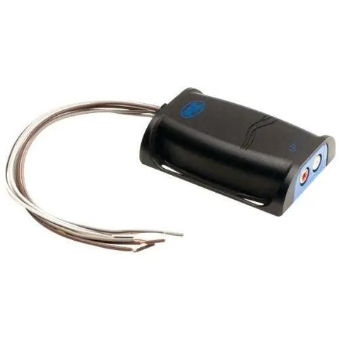 Premium Universal Two Channel Line Output Converter For Sweet Ride Audio Upgrades with RCA connectors and wire leads.