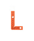 Dead Straight 90 Degree Woodworking Jig For Square Corner Assembly in thick orange plastic for precise angle alignment.